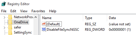 Turn Off OneDrive in Registry